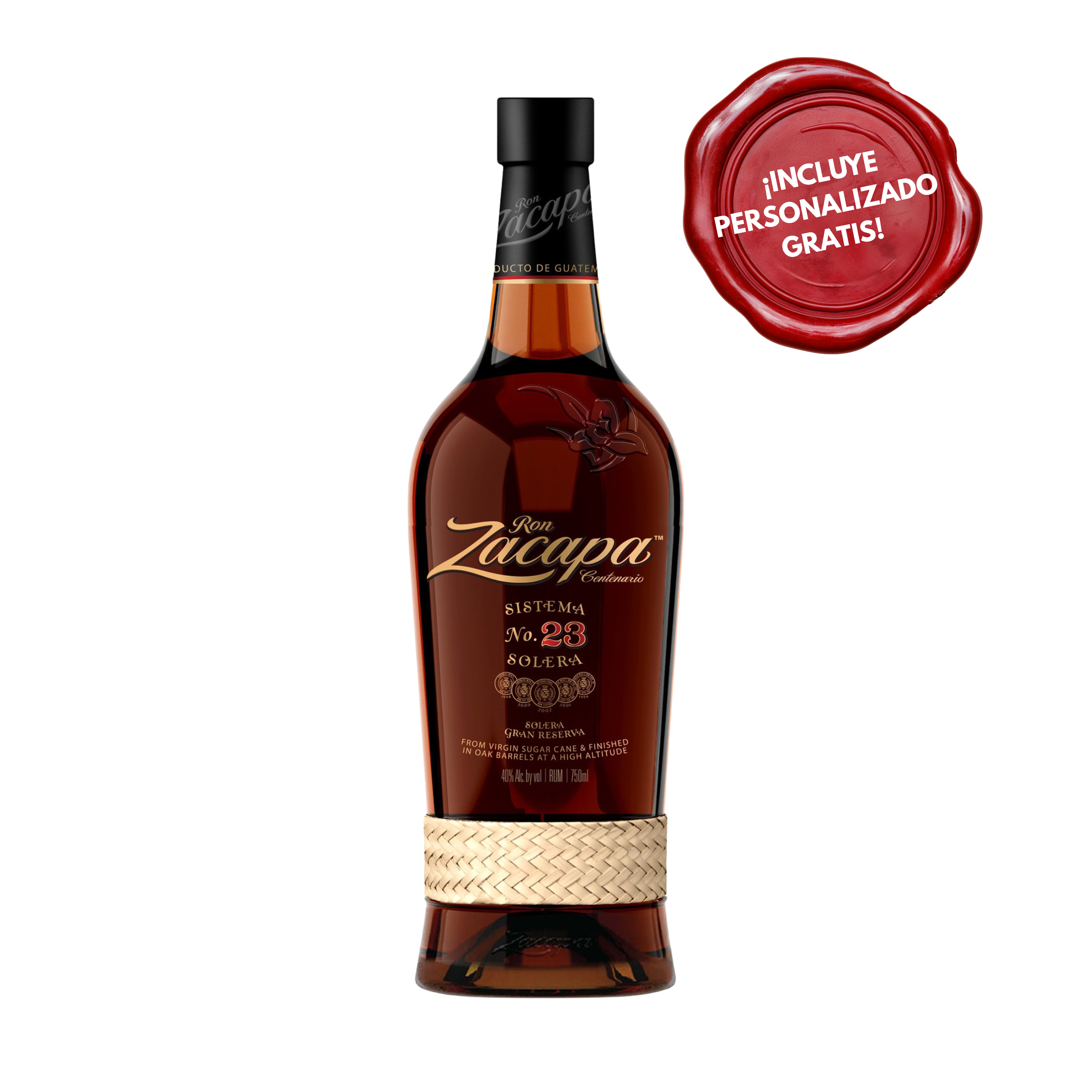 Ron ZACAPA 23 Botella x 750ml. PERSONALIZADO GRATIS