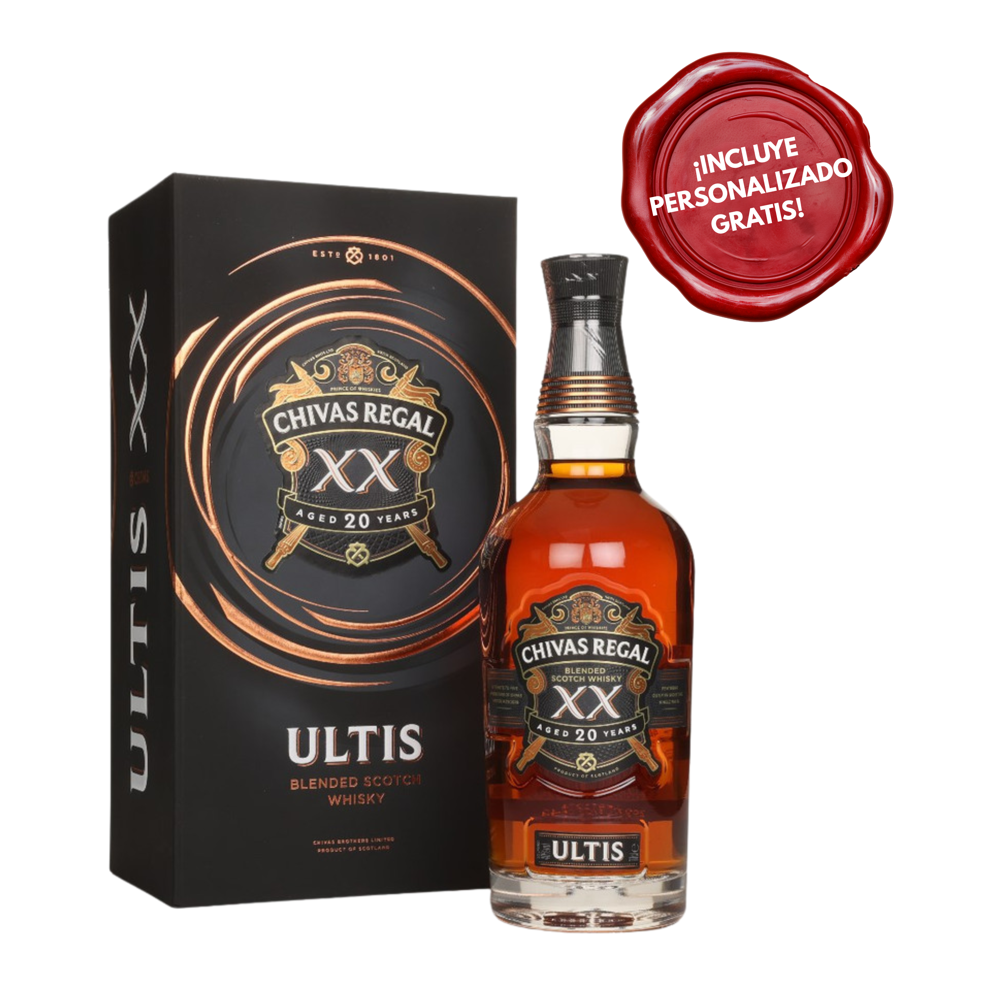Whisky CHIVAS REGAL Ultis Botella 750ml. PERSONALIZADO GRATIS