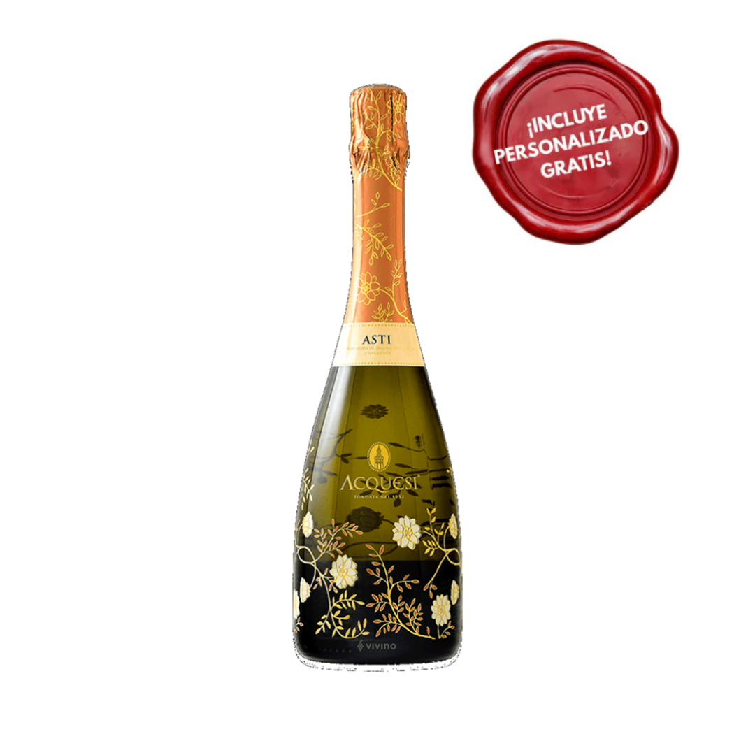 Espumante ACQUESI Asti Botella 750ml. PERSONALIZADO GRATIS