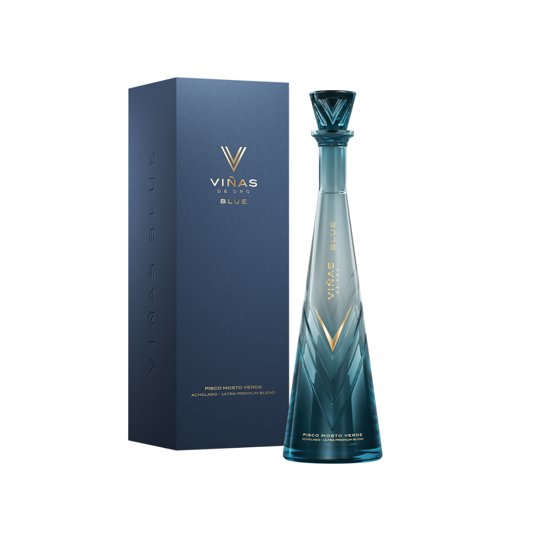 Pisco Viñas de oro mosto verde acholado BLUE botella 700ml