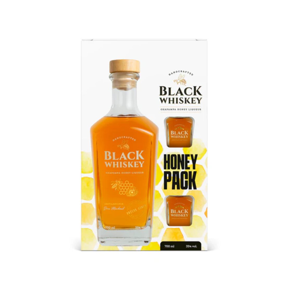 ⁠Pack Whiskey ANDEAN Honey + 2 mini Black whiskey