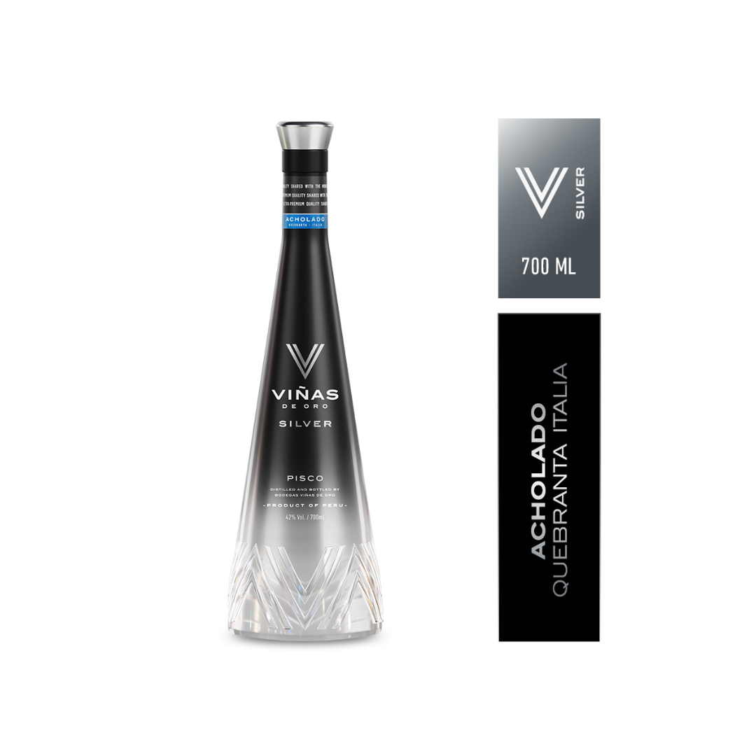 Pisco Viñas de Oro Silver Acholado Botella 700ml