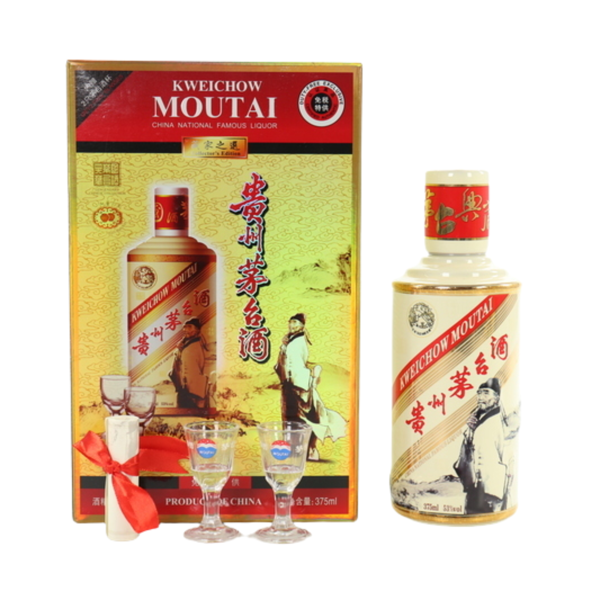 Licor MOUTAI KWEICHOW + 2 Vasos de Colección Botella 375ml